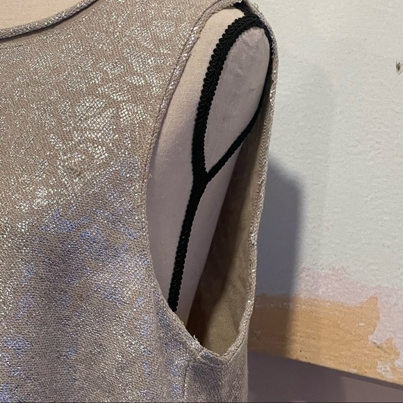 Free People Metallic Floral Print Cropped Tank Top Silver Size Small Boho. - Picture 7 of 9